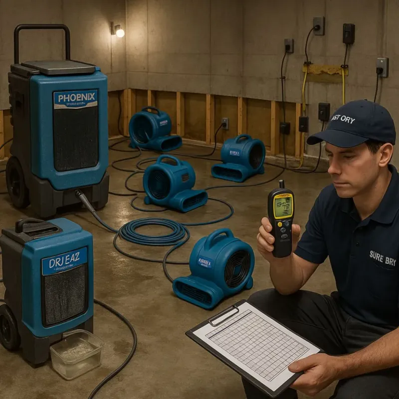 Structural Drying and Dehumidification process in Woodville, FL